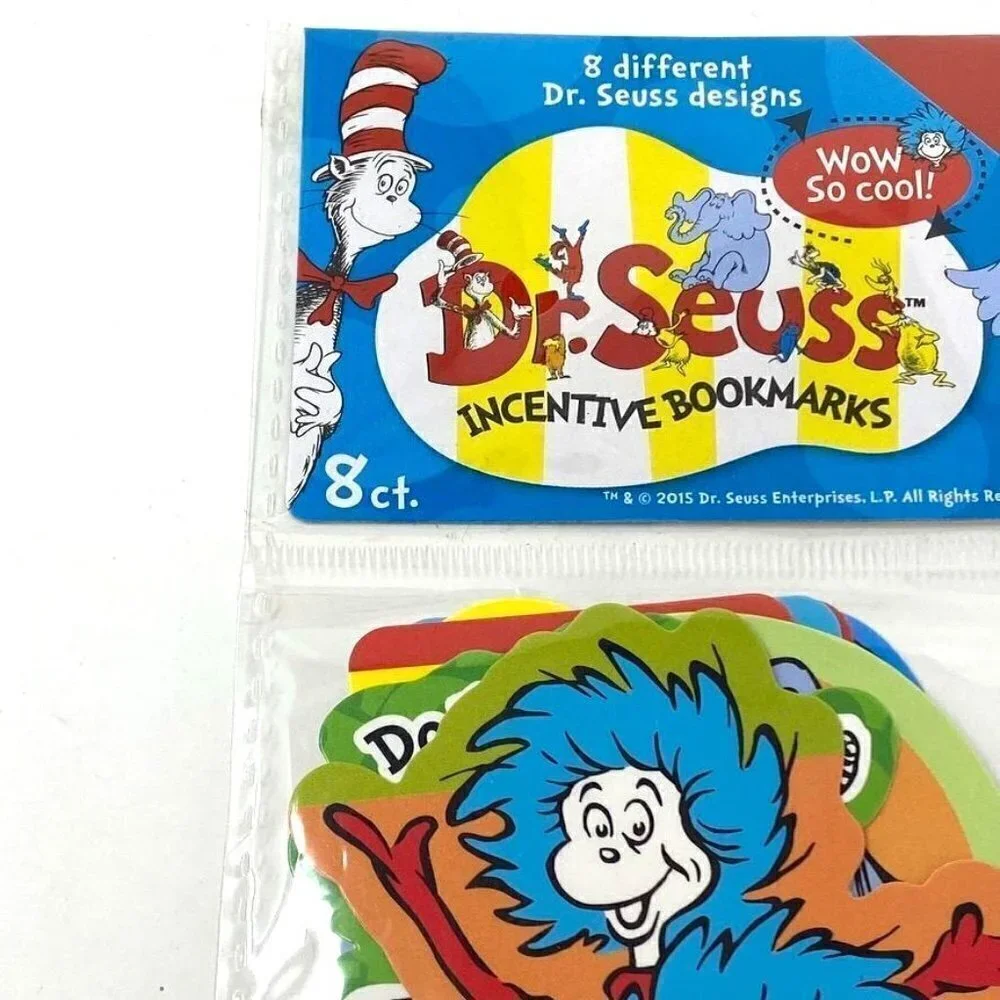 Dr. Seuss Incentive Bookmarks 8 Count Pack Teacher Classroom